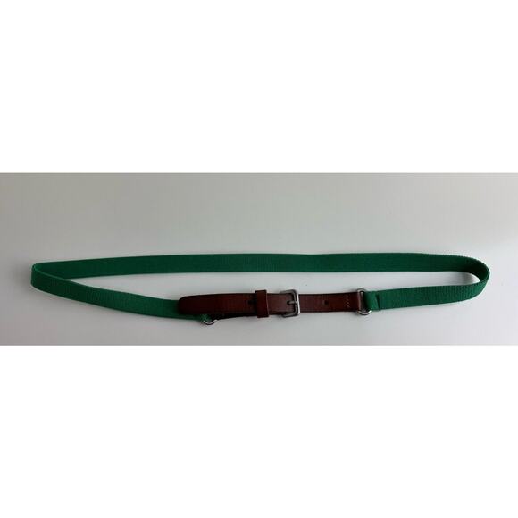 Ann Taylor Loft Green Skinny Stretch Belt w/Brown Leather Tabs, Sz: S, 47-52 - Picture 4 of 12